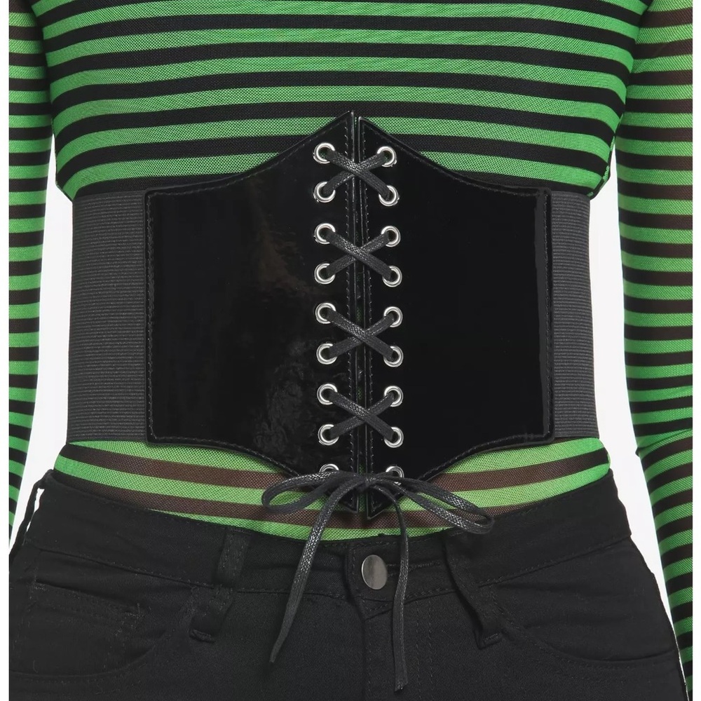 Black lace corset belt